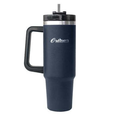 Image showing 5 th Outdoors Professional 40-Oz. Stainless Steel Double-Walled Insulated Tumbler with Straw (Navy Blue)