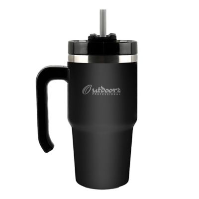 Image showing 6 th Outdoors Professional 20-Oz. Stainless Steel Double-Walled Insulated Tumbler with Straw (Black)