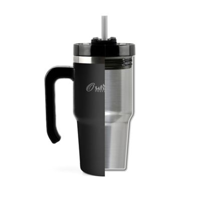 Image showing 7 th Outdoors Professional 20-Oz. Stainless Steel Double-Walled Insulated Tumbler with Straw (Black)