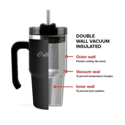Image showing 9 th Outdoors Professional 20-Oz. Stainless Steel Double-Walled Insulated Tumbler with Straw (Black)