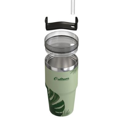 Image showing  20-Oz. Stainless Steel Double-Walled Insulated Tumbler with Straw (Tropical Green)