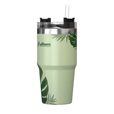Image showing 5 th Outdoors Professional 20-Oz. Stainless Steel Double-Walled Insulated Tumbler with Straw (Tropical Green)