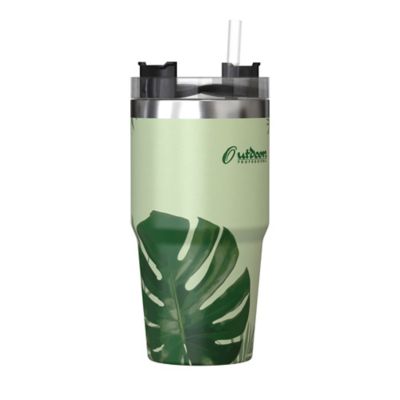 Image showing 6 th Outdoors Professional 20-Oz. Stainless Steel Double-Walled Insulated Tumbler with Straw (Tropical Green)