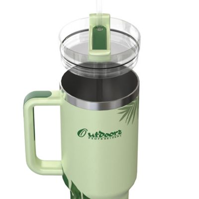 Image showing 5 th Outdoors Professional 40-Oz. Stainless Steel Double-Walled Insulated Tumbler with Straw (Tropical Green)