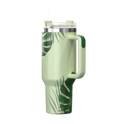 Image showing 6 th Outdoors Professional 40-Oz. Stainless Steel Double-Walled Insulated Tumbler with Straw (Tropical Green)
