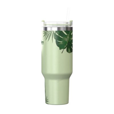 Image showing 9 th Outdoors Professional 40-Oz. Stainless Steel Double-Walled Insulated Tumbler with Straw (Tropical Green)