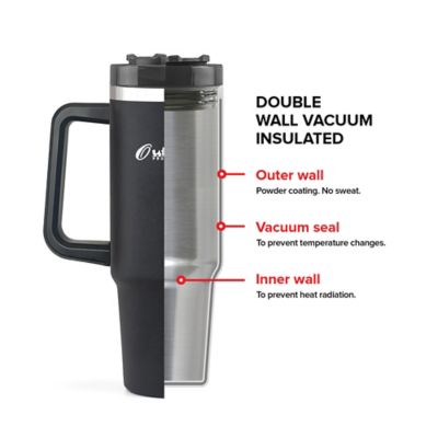 Image showing 8 th Outdoors Professional 40-Oz. Stainless Steel Double-Walled Insulated Tumbler with Straw (Black)