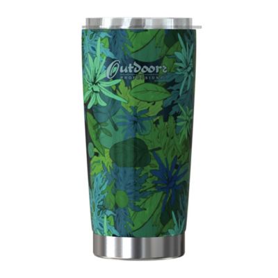 Outdoors Professional 20-Oz. Stainless Steel DoubleWalled Vacuum-Insulated Classic Tumbler, Sealed Silicone Lid (Tropical Green)