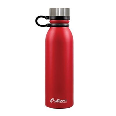 Image showing 6 th Outdoors Professional 20-Oz. Stainless Steel Double-Walled Vacuum-Insulated Travel Bottle with Leakproof Screw Cap (Red)