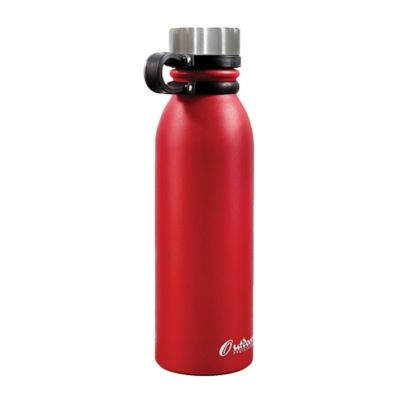 Image showing 7 th Outdoors Professional 20-Oz. Stainless Steel Double-Walled Vacuum-Insulated Travel Bottle with Leakproof Screw Cap (Red)