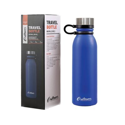 Image showing  20-Oz. Stainless Steel Double-Walled Vacuum-Insulated Travel Bottle with Leakproof Screw Cap (Blue)