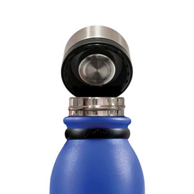 Image showing  20-Oz. Stainless Steel Double-Walled Vacuum-Insulated Travel Bottle with Leakproof Screw Cap (Blue)
