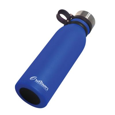 Image showing  20-Oz. Stainless Steel Double-Walled Vacuum-Insulated Travel Bottle with Leakproof Screw Cap (Blue)