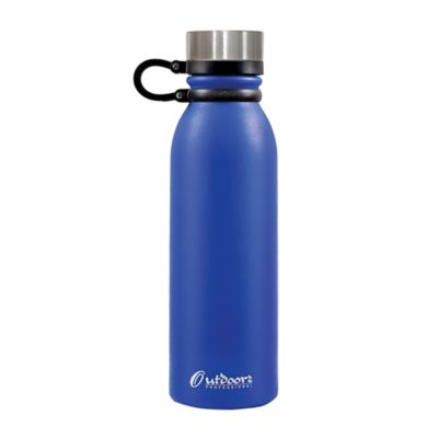 Image showing 7 th Outdoors Professional 20-Oz. Stainless Steel Double-Walled Vacuum-Insulated Travel Bottle with Leakproof Screw Cap (Blue)