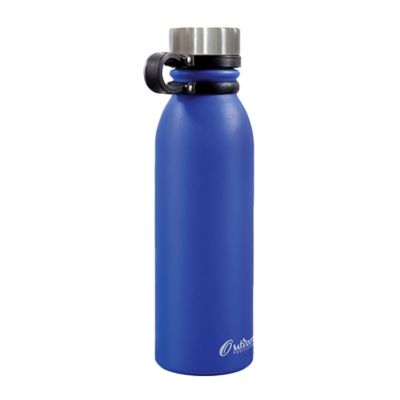Image showing 8 th Outdoors Professional 20-Oz. Stainless Steel Double-Walled Vacuum-Insulated Travel Bottle with Leakproof Screw Cap (Blue)