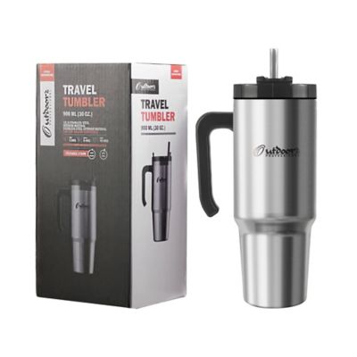 Image showing  30-Oz. Stainless Steel Double-Walled Insulated Tumbler with Straw (Stainless Steel)