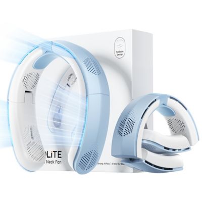 Image showing  Portable Foldable Neck Fan, COOLiTE with 4,000-mAh Battery (Light Blue)