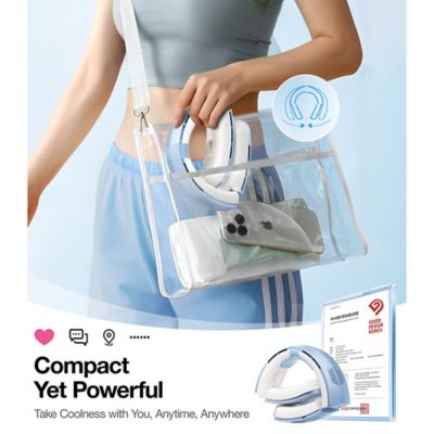 Image showing 6 th TORRAS Portable Foldable Neck Fan, COOLiTE with 4,000-mAh Battery (Light Blue)