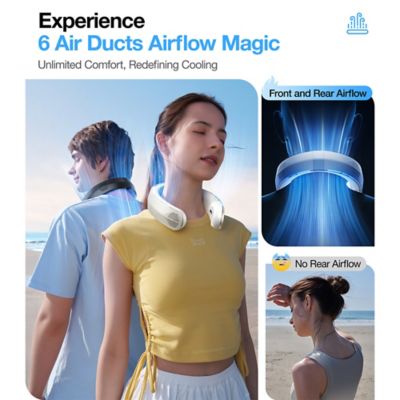 Image showing 8 th TORRAS Portable Foldable Neck Fan, COOLiTE with 4,000-mAh Battery (Light Blue)