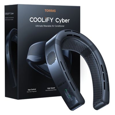 Image showing  Portable Neck Fan, COOLiFY CyberSmart AIControl Air Conditioner, Bladeless, 6000mAh Rechargeable (Cascade Black)