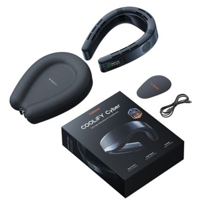 Image showing  Portable Neck Fan, COOLiFY CyberSmart AIControl Air Conditioner, Bladeless, 6000mAh Rechargeable (Cascade Black)