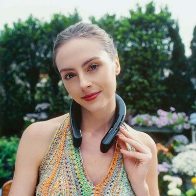 Image showing 9 th TORRAS Portable Neck Fan, COOLiFY CyberSmart AIControl Air Conditioner, Bladeless, 6000mAh Rechargeable (Cascade Black)