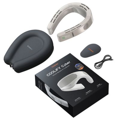 Image showing  Portable Neck Fan, COOLiFY CyberSmart AIControl Air Conditioner, Bladeless, 6000mAh Rechargeable (Glacial White)