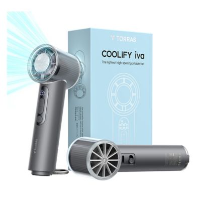 Image showing  COOLiFY iva Handheld High-Speed Portable Fan with 4,900-mAh Battery (Charcoal)