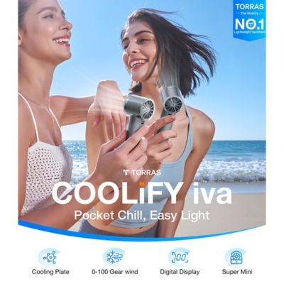 Image showing  COOLiFY iva Handheld High-Speed Portable Fan with 4,900-mAh Battery (Charcoal)