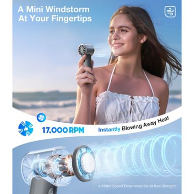 Image showing 6 th TORRAS COOLiFY iva Handheld High-Speed Portable Fan with 4,900-mAh Battery (Charcoal)