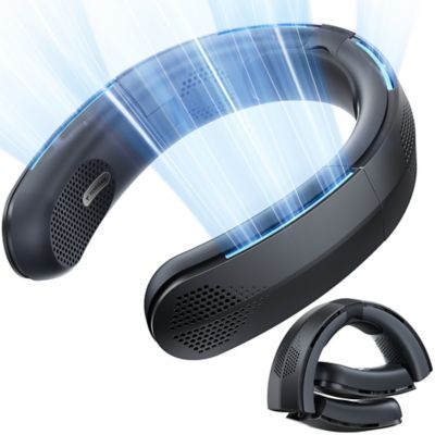 Image showing  Portable Foldable Neck Fan, COOLiTE with 4,000-mAh Battery (Space Black)