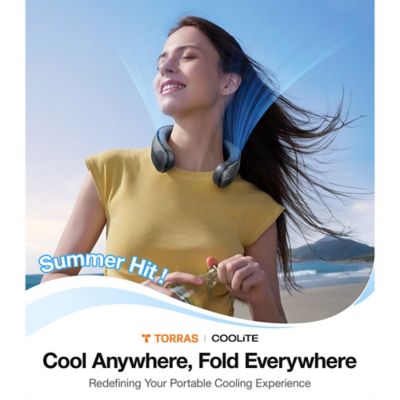 Image showing 5 th TORRAS Portable Foldable Neck Fan, COOLiTE with 4,000-mAh Battery (Space Black)