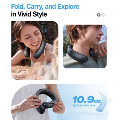 Image showing 9 th TORRAS Portable Foldable Neck Fan, COOLiTE with 4,000-mAh Battery (Space Black)