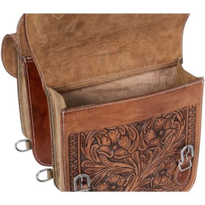 Image showing  Floral Tooled Saddle Bag