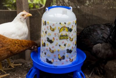 Image showing  Chicken Drinker with Legs & Floral Design, 5L/1.32gal