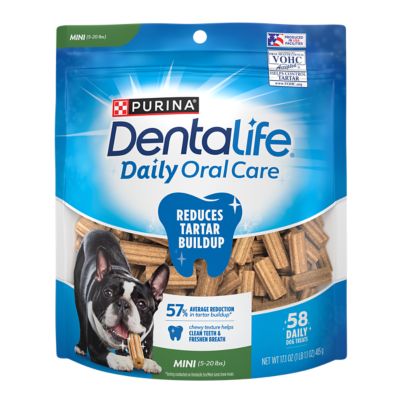 Purina DentaLife Daily Oral Care Dog Treats for Small Dogs 5-20 lbs., Chicken Flavor, 17.1 oz., 58ct