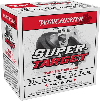 Winchester Ammo Super Target 20 Gauge 7.5 Shot 7/8oz 2.75 in.