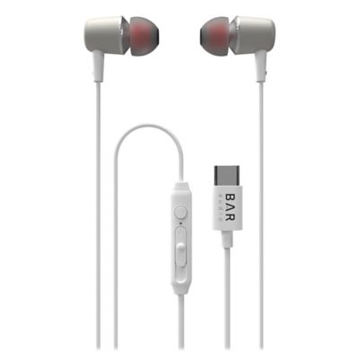 Image showing  Bar Audio In-Ear Earbuds with Microphone, USB-C Connector, White