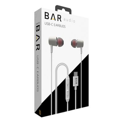 Image showing  Bar Audio In-Ear Earbuds with Microphone, USB-C Connector, White