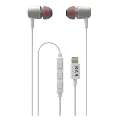 Image showing  Bar Audio In-Ear Earbuds with Microphone, Lightning Connector, White