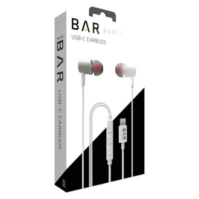 Image showing  Bar Audio In-Ear Earbuds with Microphone, Lightning Connector, White