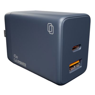 Image showing  Dual-Port 45-Watt USB-C and USB-A GaN Wall Charger