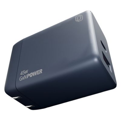 Image showing  Dual-Port 45-Watt USB-C and USB-A GaN Wall Charger