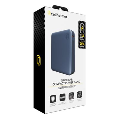 Image showing 5 th CELLHELMET 5,000-mAh Portable USB-C Power Bank with 20-Watt Charging, PP-222