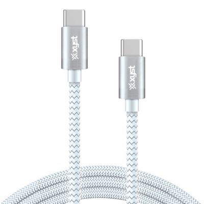 Image showing  10-ft. Braided USB-C to USB-C Cable, White