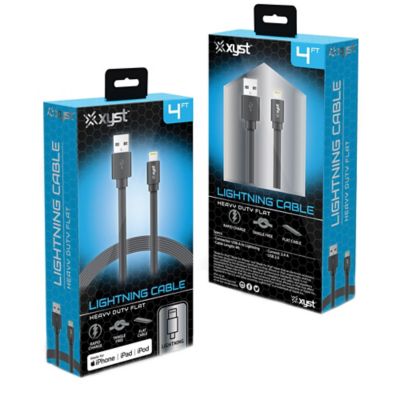Image showing  Charge and Sync USB to Lightning Flat Cable, 4 ft. (Black)