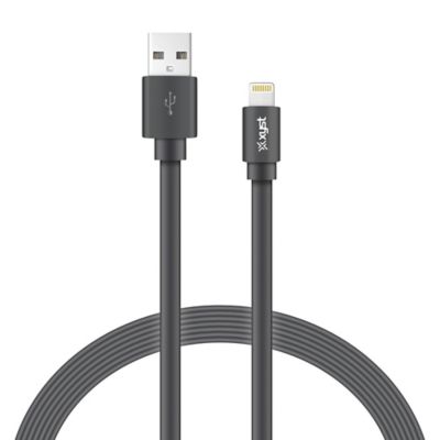 Image showing 5 th XYST Charge and Sync USB to Lightning Flat Cable, 4 ft. (Black)