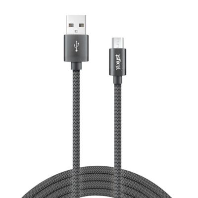 Image showing 5 th XYST Charge and Sync USB to Micro USB Braided Cable, 10 ft. (Black)