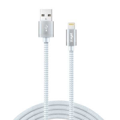 Image showing  Charge and Sync USB to Lightning Braided Cable, 10 ft. (White)