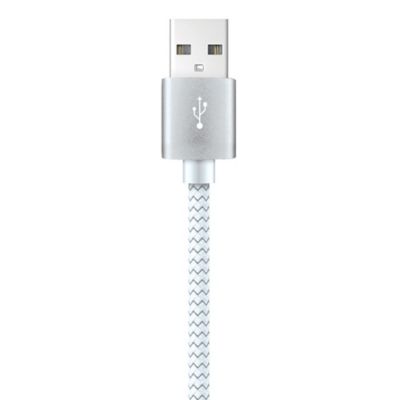 Image showing  Charge and Sync USB to Lightning Braided Cable, 10 ft. (White)